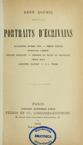 Portraits d'écrivains