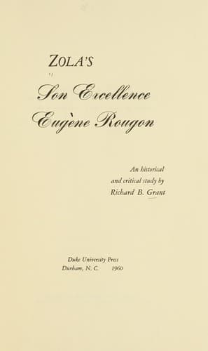 Zola's Son Excellence Eugène Rougon