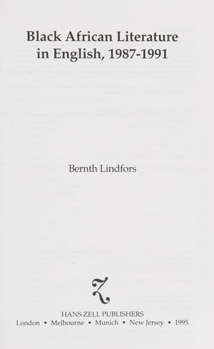 Black African literature in English, 1987-1991
