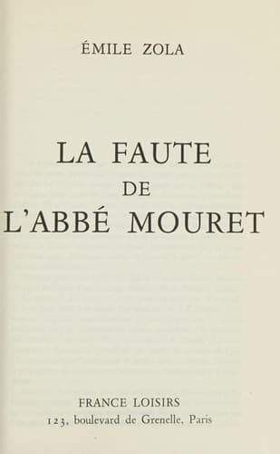 La Faute de l'abbé Mouret