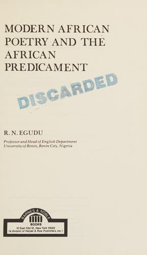 Modern African poetry and the African predicament