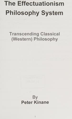 The effectuationism philosophy system