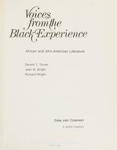 Voices from the Black experience