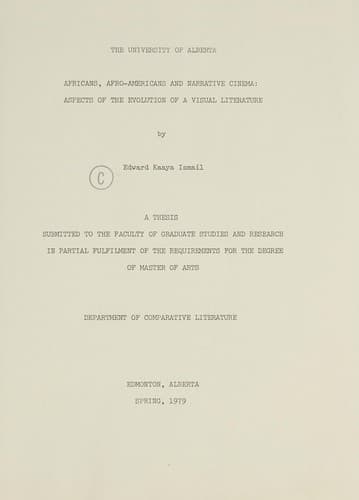 Africans, Afro-Americans and narrative cinema