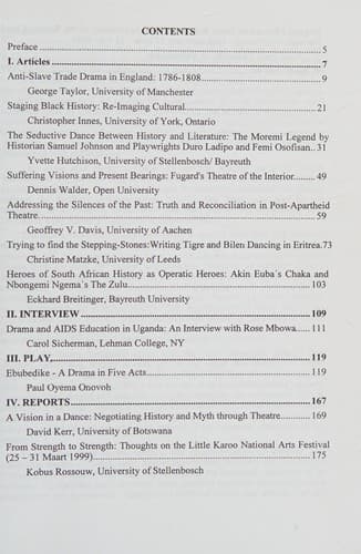 History and Theatre in Africa