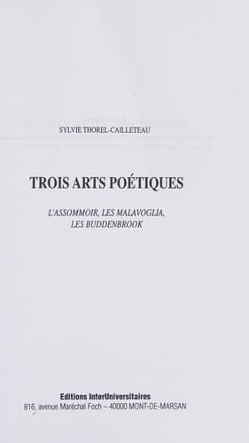 Trois arts poétiques