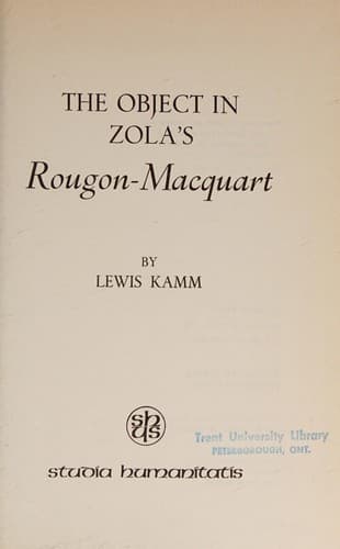 The object in Zola's Rougon-Macquart