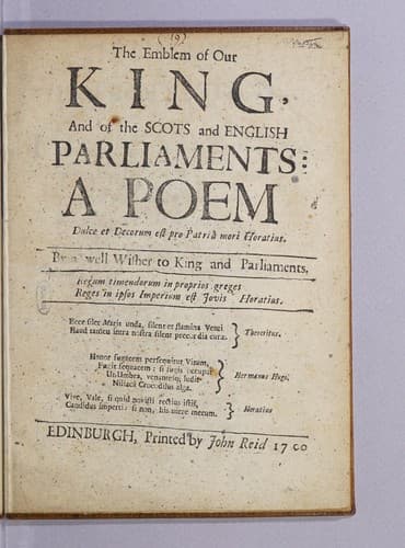 The Emblem of our king, and of the Scots and English Parliaments