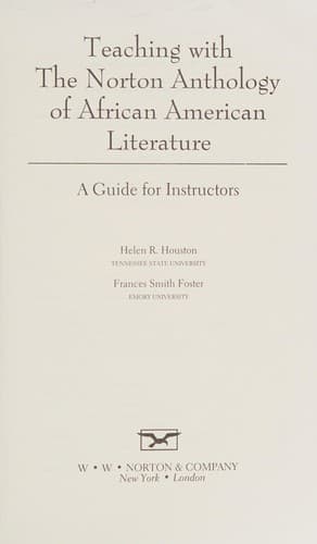 Teaching with the Norton Anthology of African American Literature