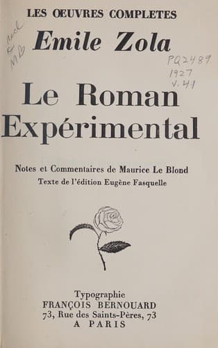 Le Roman expérimental