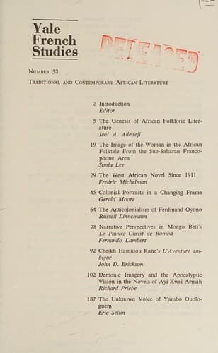 Traditional and Contemporary African Literature