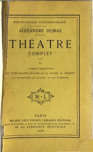 Théâtre complet de Alex. Dumas -- Onzième série