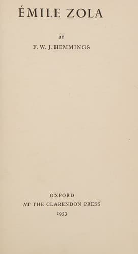 Emile Zola (Profiles in Literature)