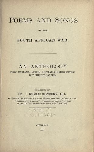 Poems and songs on the South African War