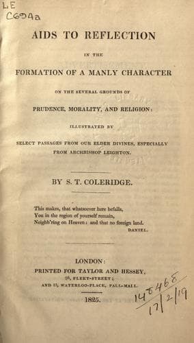 Aids to reflection in the formation of a manly character