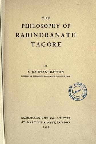 The philosophy of Rabindranath Tagore