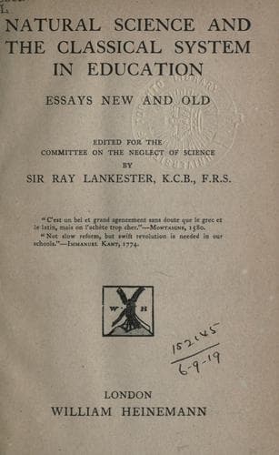 Natural science and the classical system in education