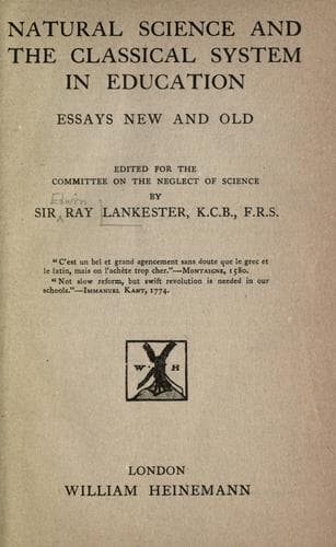 Natural science and the classical system in education