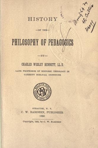 History of the philosophy of pedagogics. --