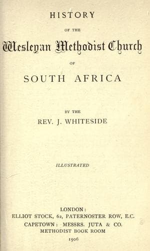 History of the Wesleyan Methodist Church of South Africa