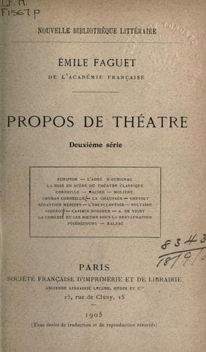 Propos de théâtre