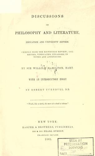 Discussions on philosophy and literature, education and university reform