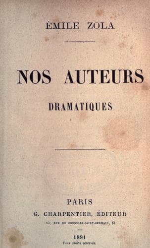 Nos auteurs dramatiques
