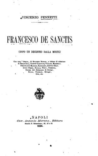 Commemorando Francesco De Sanctis dopo un decennio dalla morte