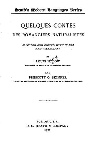 Quelques contes des romanciers naturalistes