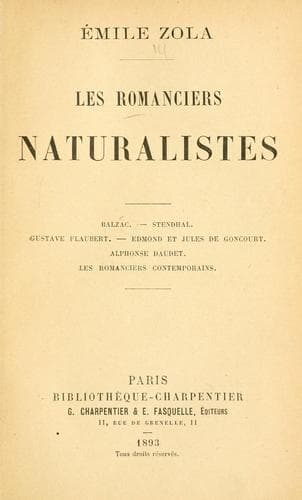 Les romanciers naturalistes