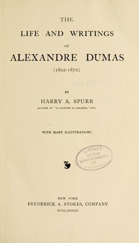 The Life and Writings of Alexandre Dumas (1802-1870