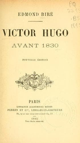 Victor Hugo avant 1830
