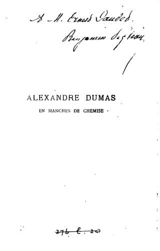 Alexandre Dumas en manches de chemise