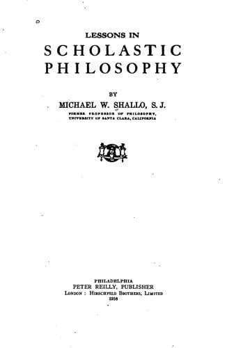 Lessons in Scholastic Philosophy
