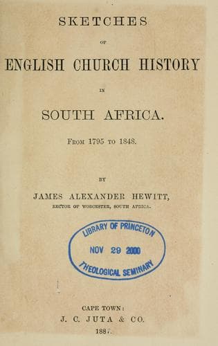 Sketches of English church history in South Africa