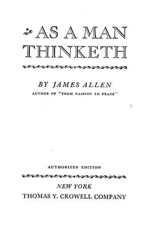 As a man thinketh
