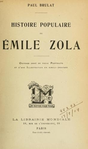 Histoire populaire de Émile Zola