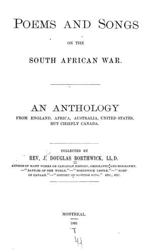 Poems and songs on the South African War