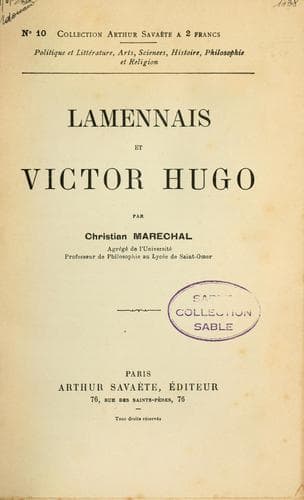Lamennais et Victor Hugo