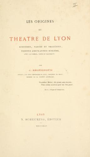 Les origines du théâtre de Lyon