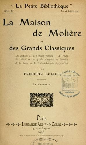 La maison de Molière et des grands classiques