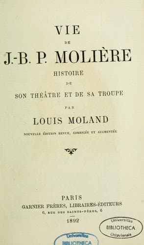 Vie de J.B.P. Molière