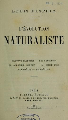 L'évolution naturaliste