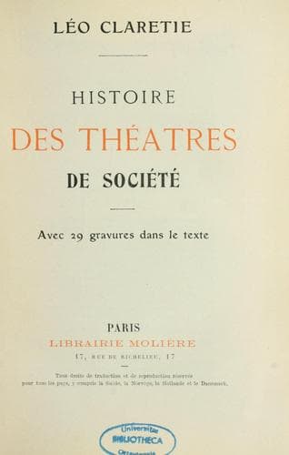Histoire des théâtres de société