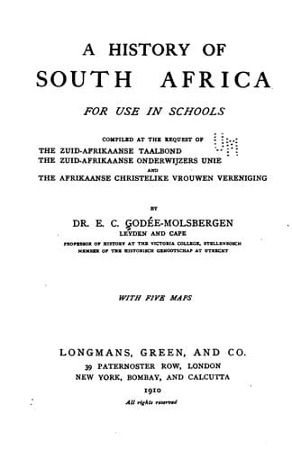 A History of South Africa for Use in Schools