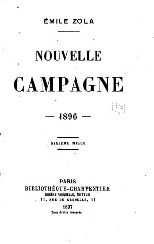 Nouvelle campagne, 1896