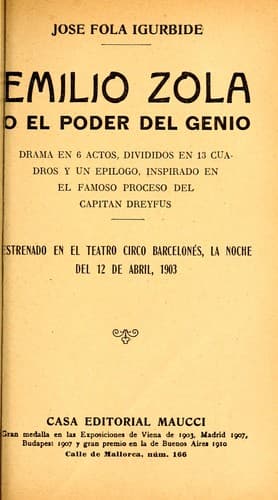Emilio Zola, o, El poder del genio