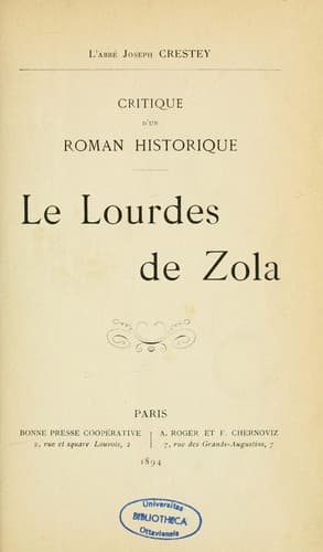 Le Lourdes de Zola