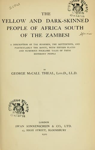The yellow and dark-skinned people of Africa south of the Zambesi