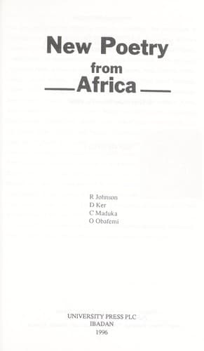 New poetry from Africa : a poetry course for senior secondary schools